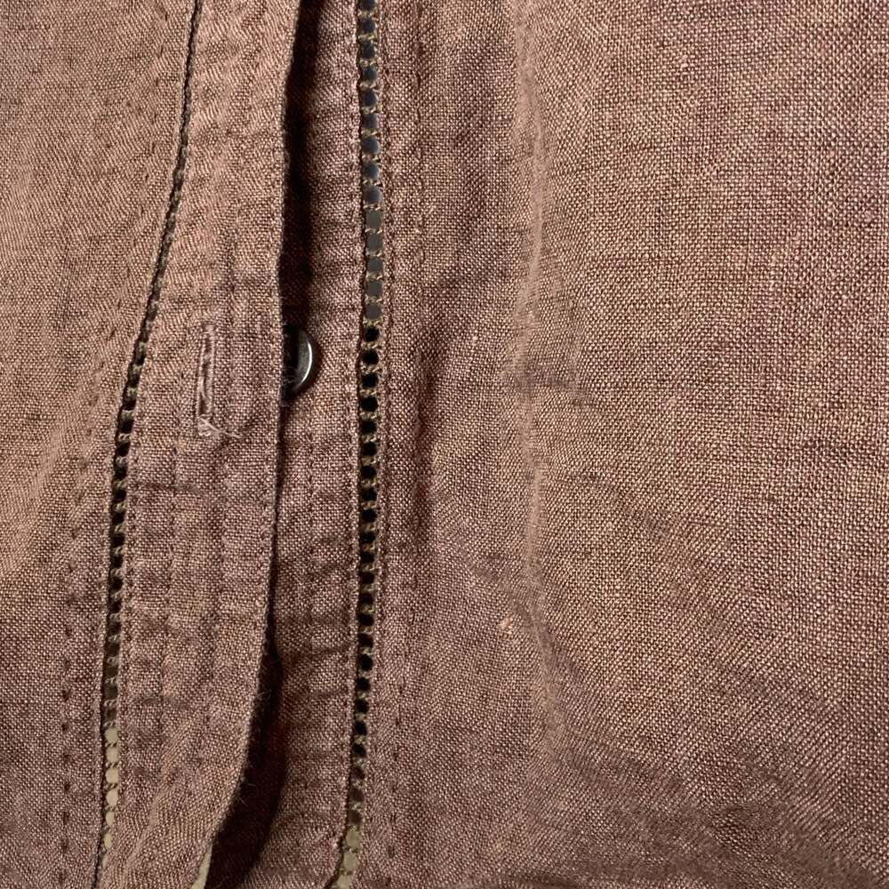 Eddie Bauer Women's 100% Linen Sleeveless Button-Down Shirt Brown Large - Picture 6 of 8